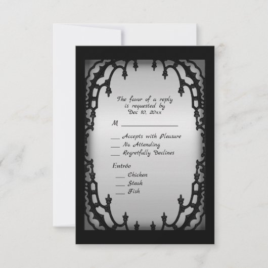 Gothic Design RSVP met Entree Choice Kaartje (Voorkant)