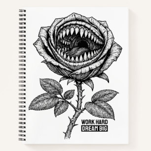 Gothic Devil Rose Sticker – Donkere Horror Bloem Notitieboek
