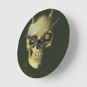 Gothic Devil Skull Clock Ronde Klok (Hoek)