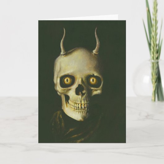 Gothic Devil Skull Greetings Kaart (Voorkant)