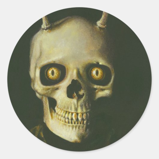 Gothic Devil Skull Sticker (Voorkant)