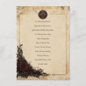 Gothic Dinner Menu Kaart (Achterkant)