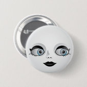 Gothic Doll Face Ronde Button 5,7 Cm (Voorkant /achterkant)
