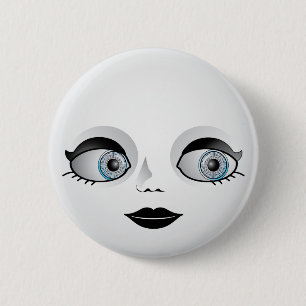 Gothic Doll Face Ronde Button 5,7 Cm