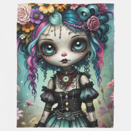 Gothic Doll Fleece Deken