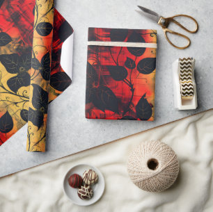 Gothic donker gevoel zwart geel rood cadeaupapier