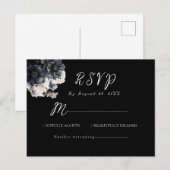 Gothic donker Halloween bruiloft zwart RSVP Briefkaart (Voorkant / Achterkant)
