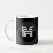 Gothic Donker Zwart Grijs Geometrisch Modern Monog Koffiemok (Links)