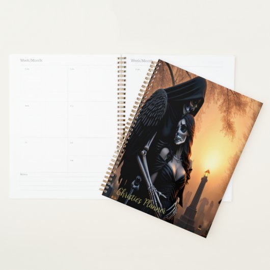 Gothic donkere engel koppel personaliseren planner (Display)