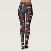 Gothic donkere schedels Kerstman hoeden Gothmas Ke Leggings (Achterkant)