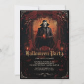 Gothic Dracula Halloween Party Kaart (Voorkant)