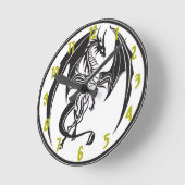 Gothic Dragon Clock Ronde Klok (Hoek)
