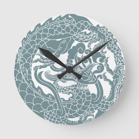 Gothic Dragon Clock Ronde Klok (Voorkant)