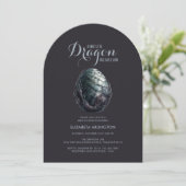 Gothic Dragon Egg Baby Shower Invitation (Debout devant)