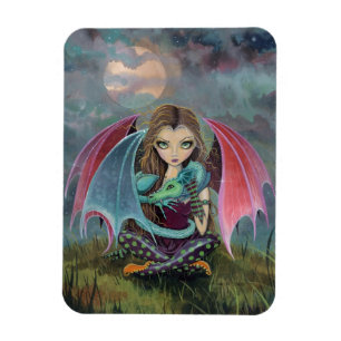 Gothic Dragon en Fairy Fantasy Art Magnet Magneet