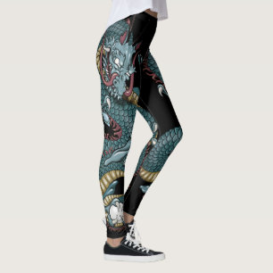 Gothic Dragon Tattoo op zwart Leggings