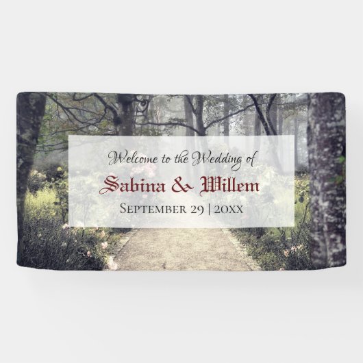 Gothic Eerie Garden Path Welcome Wedding Banner (Horizontaal)