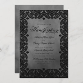 Gothic Elegance Medieval Black Lace Handasting Kaart