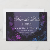 Gothic Elegance Paarse Boho Schedel Bewaar de datu Save The Date (Voorkant)