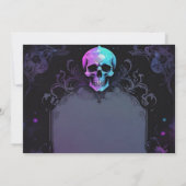 Gothic Elegance Paarse Boho Schedel Bewaar de datu Save The Date (Achterkant)