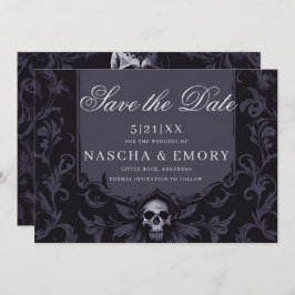 Gothic Elegance Purple Boho Skull Save The Date