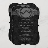  Gothic Elegant Bat Wedding Invitation Kaart (Voorkant / Achterkant)