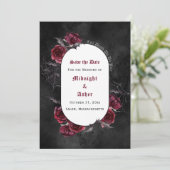 Gothic Elegant Black Till Death Do ons Part Save The Date (Staand voorkant)