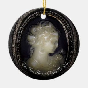 Gothic Elegant Creepy Victoriaans Cameo Pic Keramisch Ornament