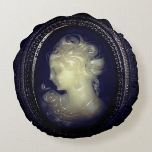 Gothic Elegant Creepy  Victoriaans Cameo Pic Rond Kussen