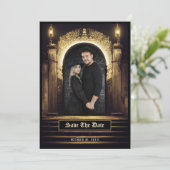 Gothic Elegant Photo Save the Date (Staand voorkant)