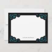 Gothic Elegant Rozen Wedding Bedankkaart (Achterkant)