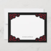 Gothic Elegant Rozen Wedding Bedankkaart (Achterkant)