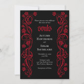 Gothic Elegant Rozen Wedding Kaart (Voorkant)