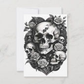 Gothic Elegant Skull Wedding uitnodiging (Achterkant)