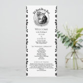 Gothic Elegant Till Death Skeleton Wedding Programma (Staand voorkant)