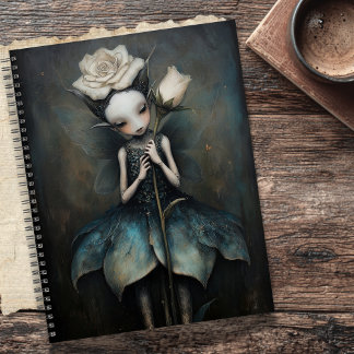 Gothic Enchanted Fairy Holding White Rose