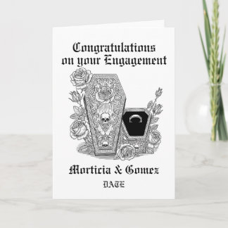 Gothic Engagement Card, Customisable Card Kaart