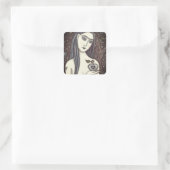 GOTHIC EVA, DUISTERE TUIN VAN EDEN, VROUW, SLANG VIERKANTE STICKER (Tas)