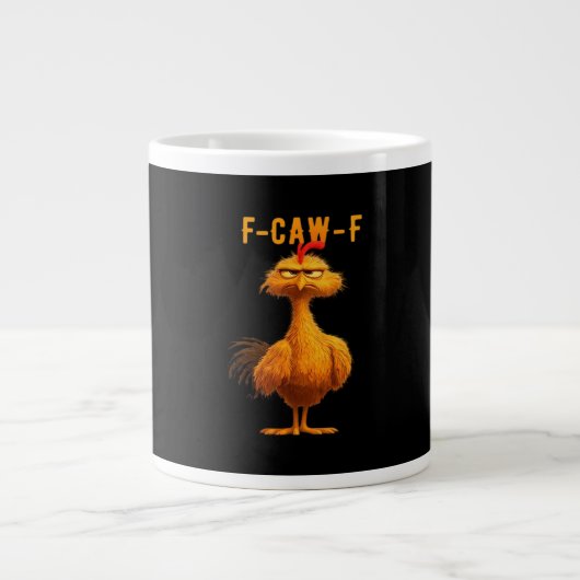 Gothic F-Caw-F Crow Funny Humor Extra Grote Beker (Voorkant)
