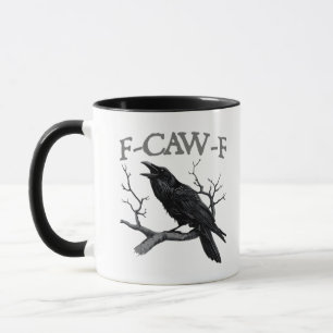 Gothic F-Caw-F Grappige Kraai Humor Essentiële Vin Mok