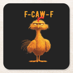 Gothic F-Caw-F Kraai Grappige Humor Vierkante Kartonnen Onderzetter