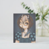Gothic fairy bagon in blue card briefkaart (Staand voorkant)