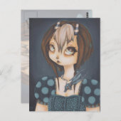 Gothic fairy bagon in blue card briefkaart (Voorkant / Achterkant)