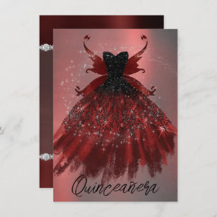 Gothic Fairy Crimson Gown   Deep Radiant Red Sheen Kaart