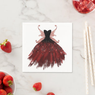 Gothic Fairy Crimson Gown   Deep Radiant Red Sheen Servet