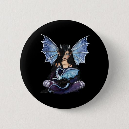 Gothic Fairy Dragon Pin, Button van Molly Harrison (Voorkant)