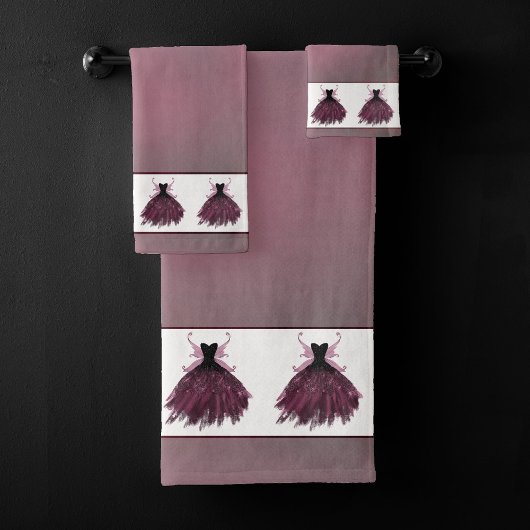 Gothic Fairy Fuchsia Gown | Punk Roze Magenta Bad Handdoek