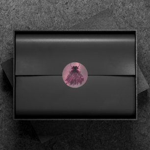 Gothic Fairy Fuchsia Gown   Punk Roze Magenta Ronde Sticker