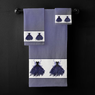 Gothic Fairy Indigo Gown Deep Royal Paarse Sheen Bad Handdoek