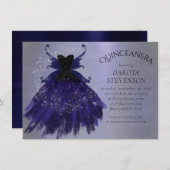 Gothic Fairy Indigo Gown | Deep Royal Paarse Sheen Kaart (Voorkant / Achterkant)